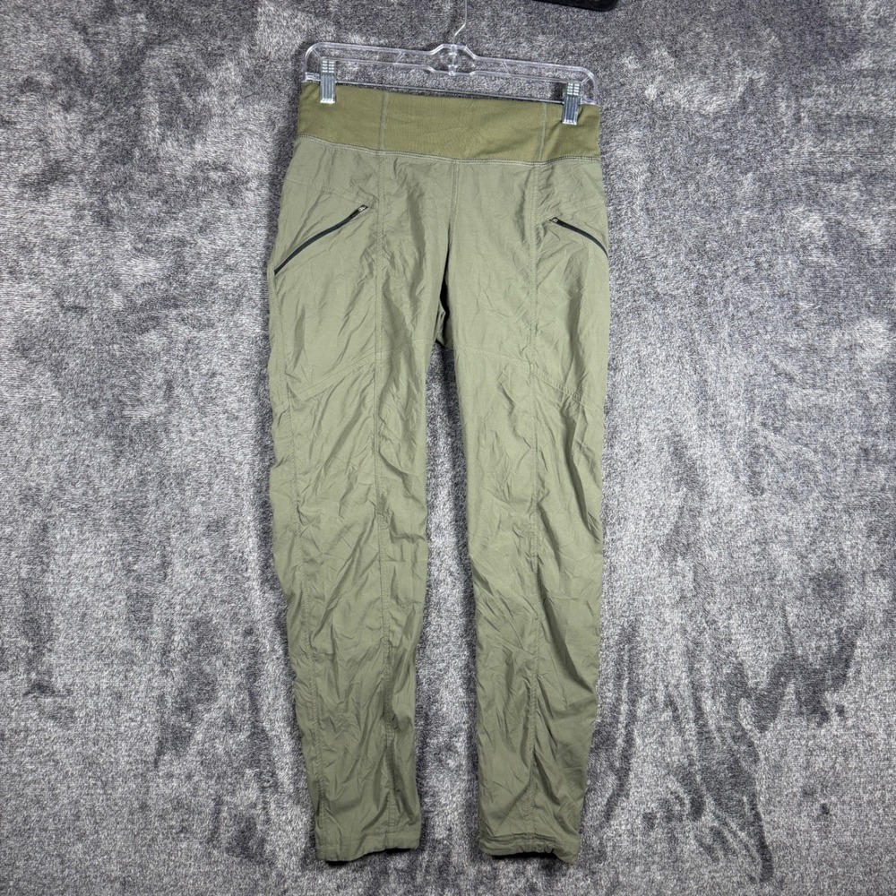 Prana Halle Pants XS Short Olive Green Hiking Outdoor Trousers Zipper Pockets